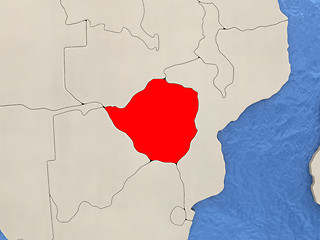 Image showing Zimbabwe on map