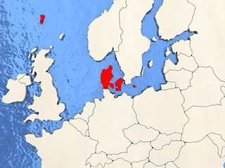 Image showing Denmark on map