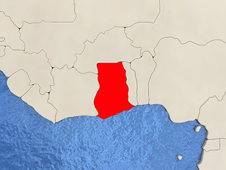 Image showing Ghana on map