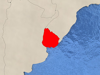 Image showing Uruguay on map