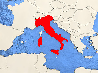 Image showing Italy on map