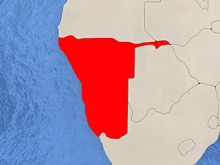 Image showing Namibia on map