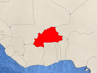 Image showing Burkina Faso on map