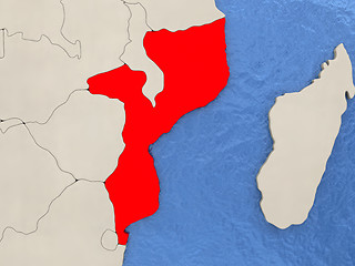 Image showing Mozambique on map