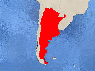 Image showing Argentina on map