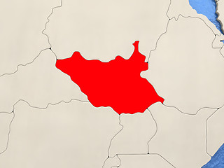 Image showing South Sudan on map