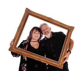 Image showing Happy couple in a picture frame