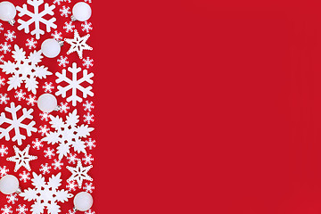 Image showing Snowflake Abstract Background Border