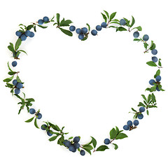 Image showing Heart Shaped Blackthorn Berry Wreath