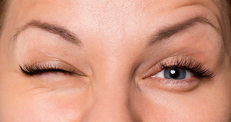 Image showing Face woman with eyes and eyelashes