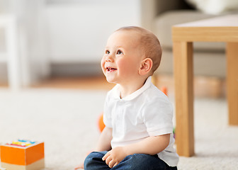 Image showing little baby boy at home