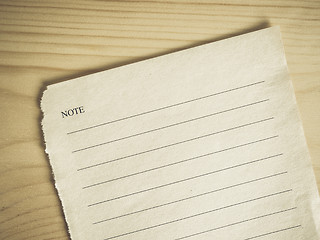 Image showing Vintage looking Blank note book page