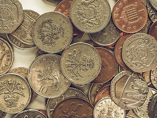 Image showing Vintage Pound coins