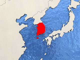 Image showing South Korea on map