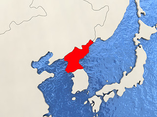 Image showing North Korea on map