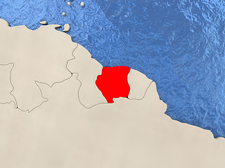 Image showing Suriname on map