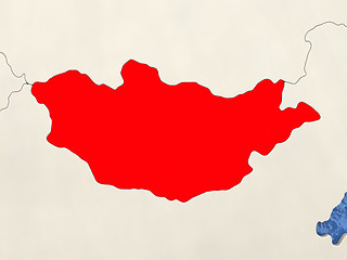 Image showing Mongolia on map