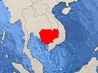 Image showing Cambodia on map