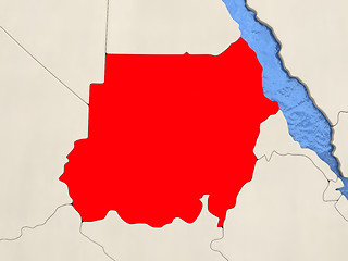 Image showing Sudan on map