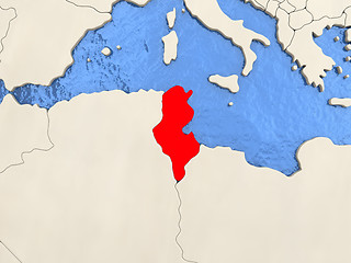 Image showing Tunisia on map