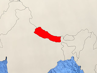 Image showing Nepal on map