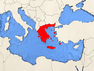 Image showing Greece on map