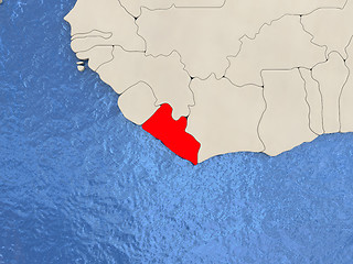 Image showing Liberia on map