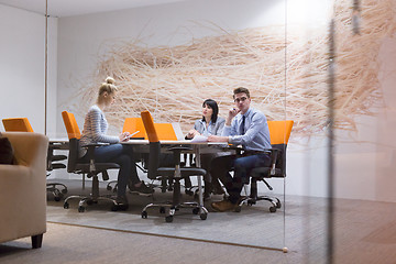 Image showing Business Team At A Meeting at modern office building