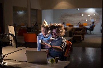 Image showing young designers in the night office