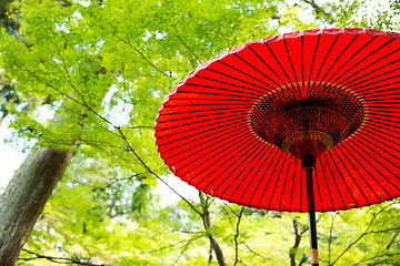 Image showing Traditional Japanese red umbrella