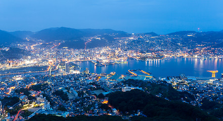 Image showing Nagasaki cityscape night