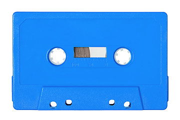 Image showing Retro bue audio tape isolated on white background.