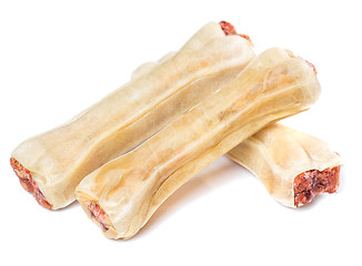 Image showing Dog bone food on white