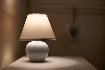 Image showing Lamp on a nightstand