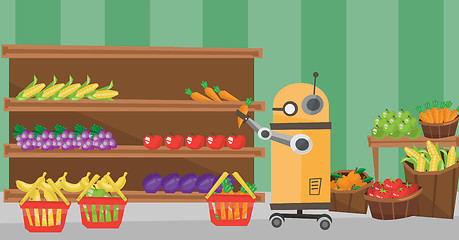 Image showing The use of robotic technologies in shopping.