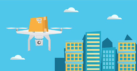 Image showing Delivery drone delivering post package to customer