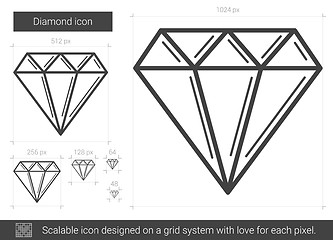 Image showing Diamond line icon.