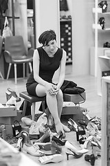 Image showing Woman Trying New Shoes