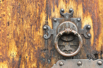 Image showing detail of old wooden door