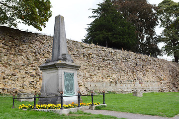 Image showing Boer War memorial outside the castle wall in Tonbridge