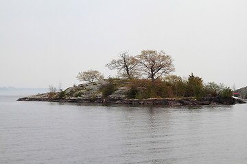 Image showing Thousand Islands in Kingston Ontario area in Foggy Day 