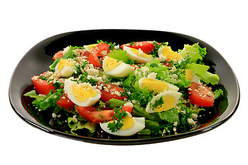 Image showing Spring salad with eggs 