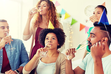 Image showing team drinking champagne at office birthday party