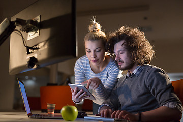 Image showing young designers in the night office