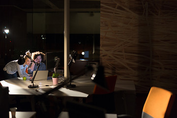 Image showing young designers in the night office