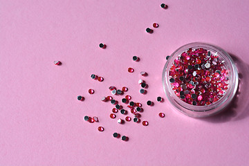 Image showing Pink rhinestones