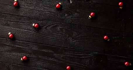 Image showing Small Christmas beads on table