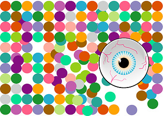 Image showing Eyeball and Dot Background