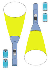 Image showing Flashlights and Batteries