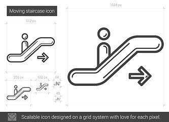 Image showing Moving staircase line icon.